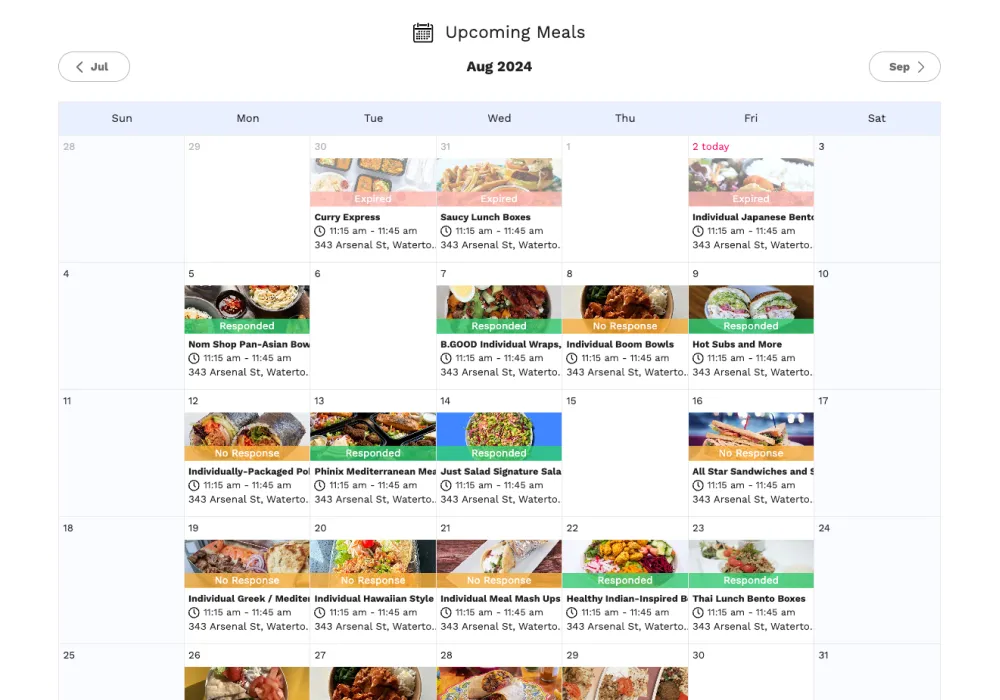 Meal Calendar